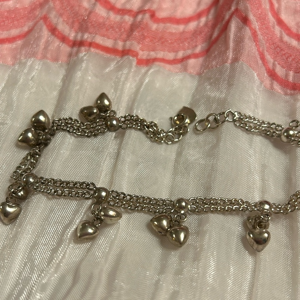Solid Sterling Silver Anklet - image 1